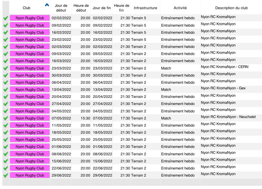 Kromanyon Schedule 2021-2022